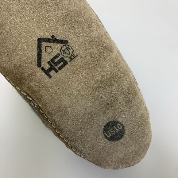 HAUSSIMPLE Natural Wool Cozy Indoor Slip On Slippers Gray Leather Sole Womens 10 - Picture 12 of 13